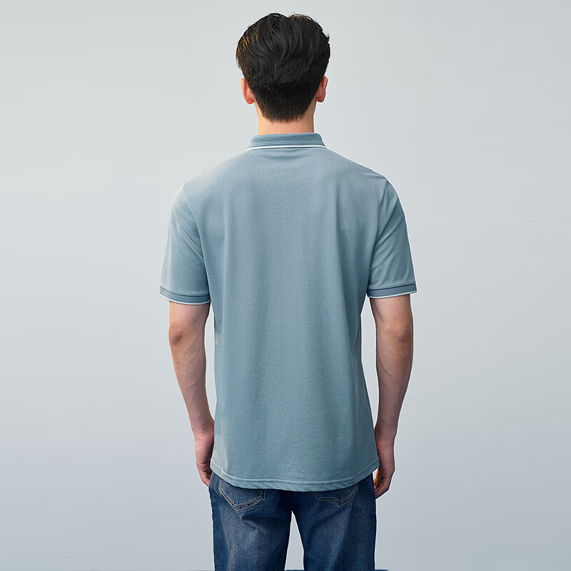 HLA Short-Sleeve Polo Shirt for Men, Light Business Fashion Cool-Feeling Printed Short-Sleeve for Summer