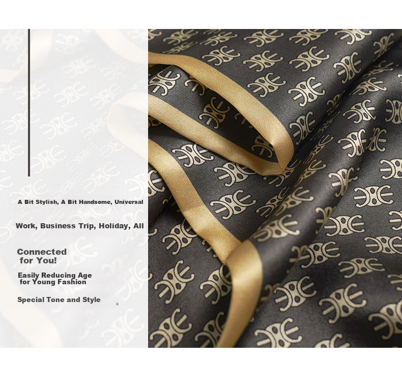 Hangsifu Silk Scarf for Men, Inner Wear, Business Suit Necktie, Birthday And Holiday Gift for Dad Or Husband, Sea Blue 4