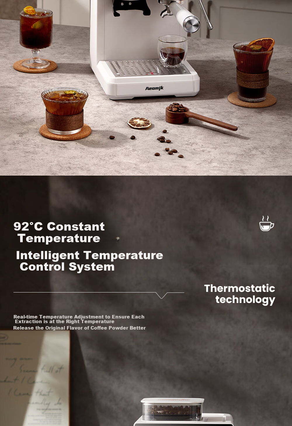 AEOMJK Aimo Ke Cold And Hot Dual Extraction Grinding All-In Semi-Automatic Coffee Machine, Xiaomofang Second Generation CM5540, Pengpai Steam Milk Frother Coffee Machine 5