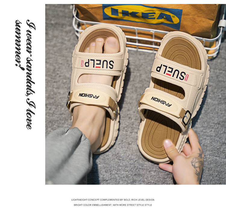 CARTELO Men's Slippers for Outdoor Wear, Thick-Soled Casual Sandals for Summer 2026, Breathable Beach Shoes 8