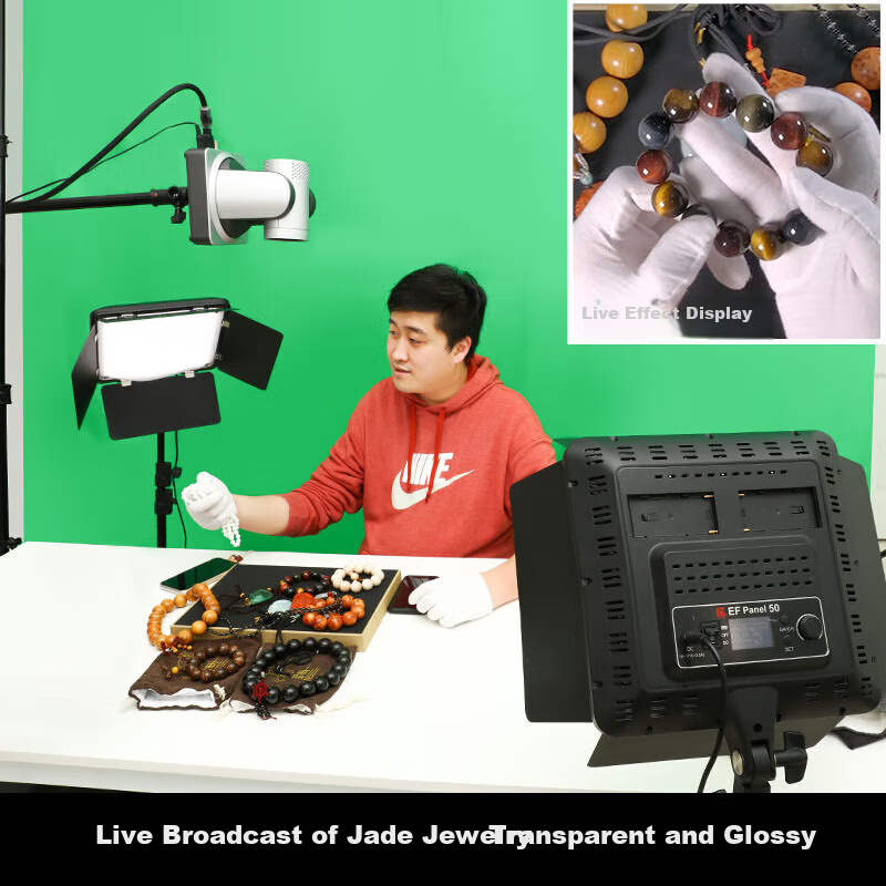 JINBEI EFP-50BI Flat LED Fill Light, Dual Color Temperature, Live Streaming Photography Video Lighting, Continuous Light for Outdoor Night Scene Portrait Product ID Photo Illumination, Video Shooting Hair Light, Lithium Battery Powered