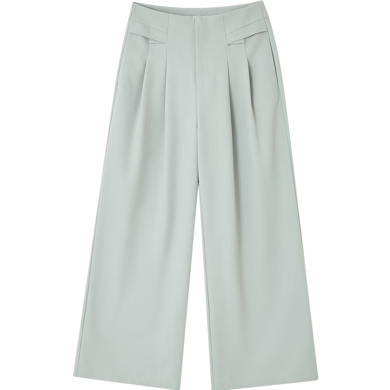 Dme [Containing High-End Linen] Spring Loose-Fitting Commuter Insert Waist Long Pants, Concealing Body, Easy to Match Women's Casual Pants
