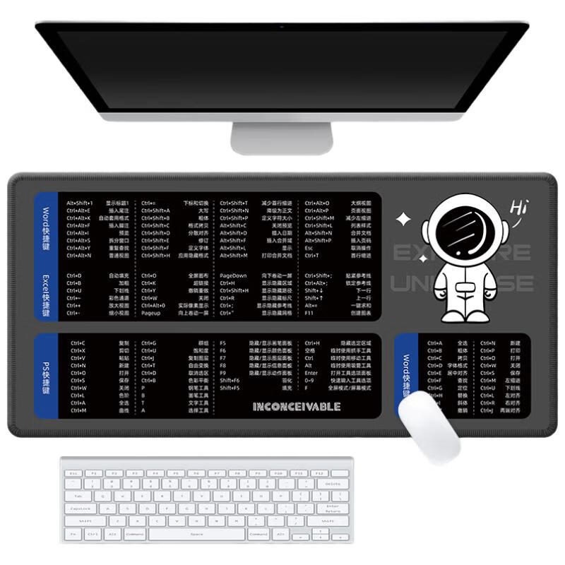 JPLAYER Shortcut Key Mouse Pad Small Office Laptop Cute Cartoon Shortcut Desk Mat 260x210x3mm