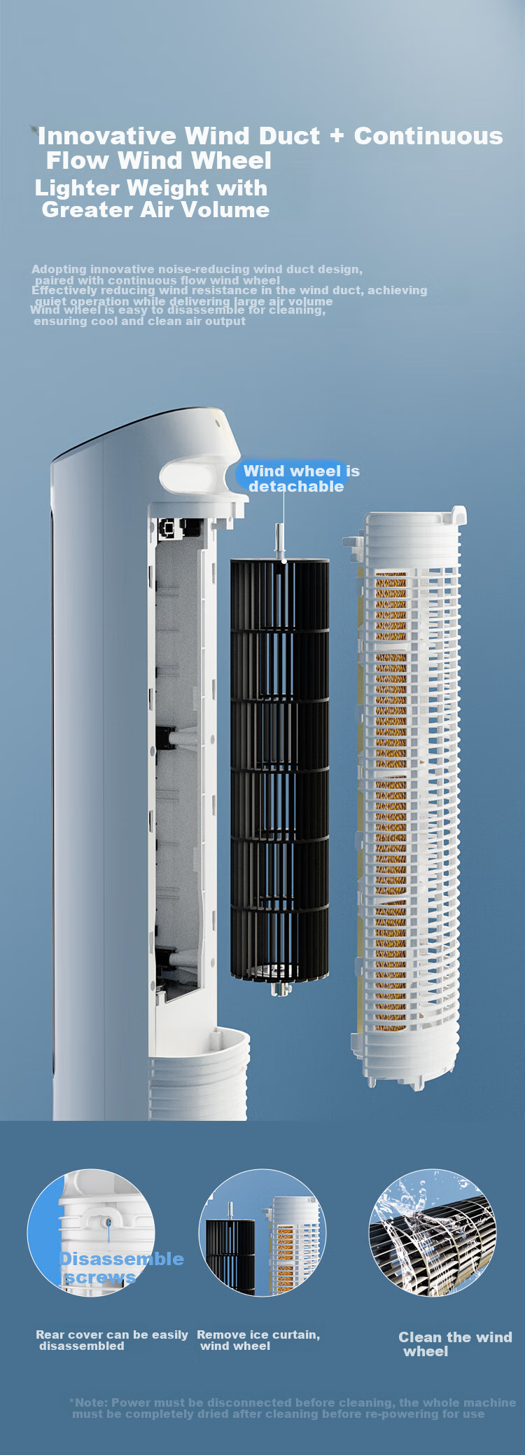 GREE [Plasma Sterilization] Home Air Conditioner Fan with Humidification, Cooling Fan with Water Cooling, Bladeless Tower Fan, Energy-Saving Cooling Machine, Air Cooler KS-06X70Dag 11