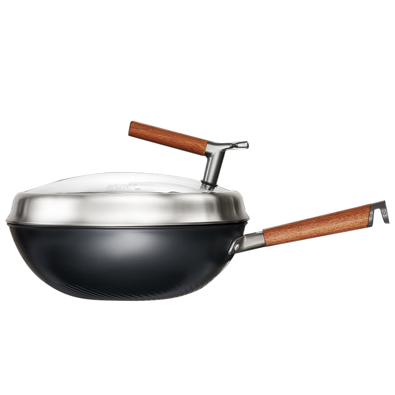 ASD Wok, Magic Titanium Iron, Zero Fluorine Coating, Non-Stick Frying Pan, Fluorine-Free Coating, Cooking Pan, 30cm, Compatible with Induction Cookers, T10A