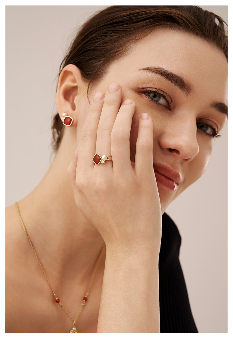 Amber Lollipop Wang Yumen Same Style Jewelry Ring, Women's Open Ring, Valentine's Day Birthday Gift for Girlfriend Or Wife 2