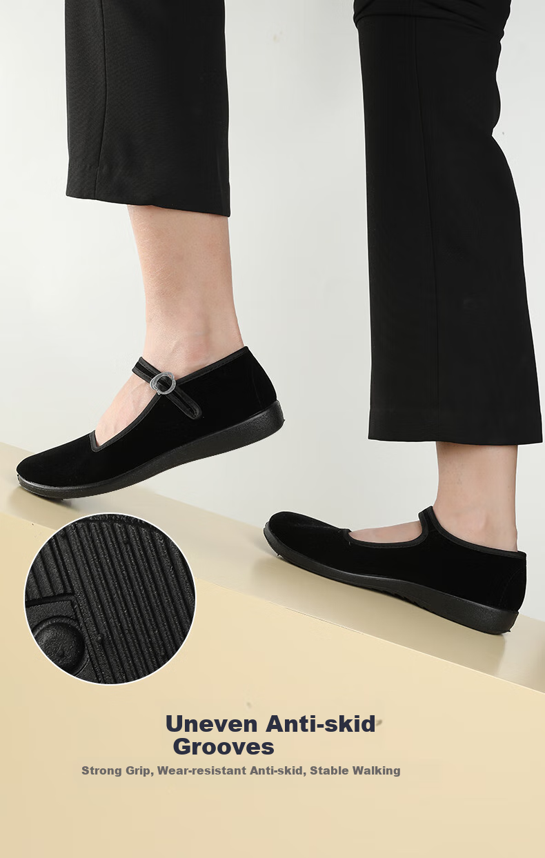 FOOTOPPO Old Beijing Cloth Shoes for Women, Beijing Traditional Cloth Shoes for Ladies, Middle-Aged And Elderly Women's Shoes, Soft Sole Non-Slip Elderly Shoes, Thick-Soled Women's Style 5