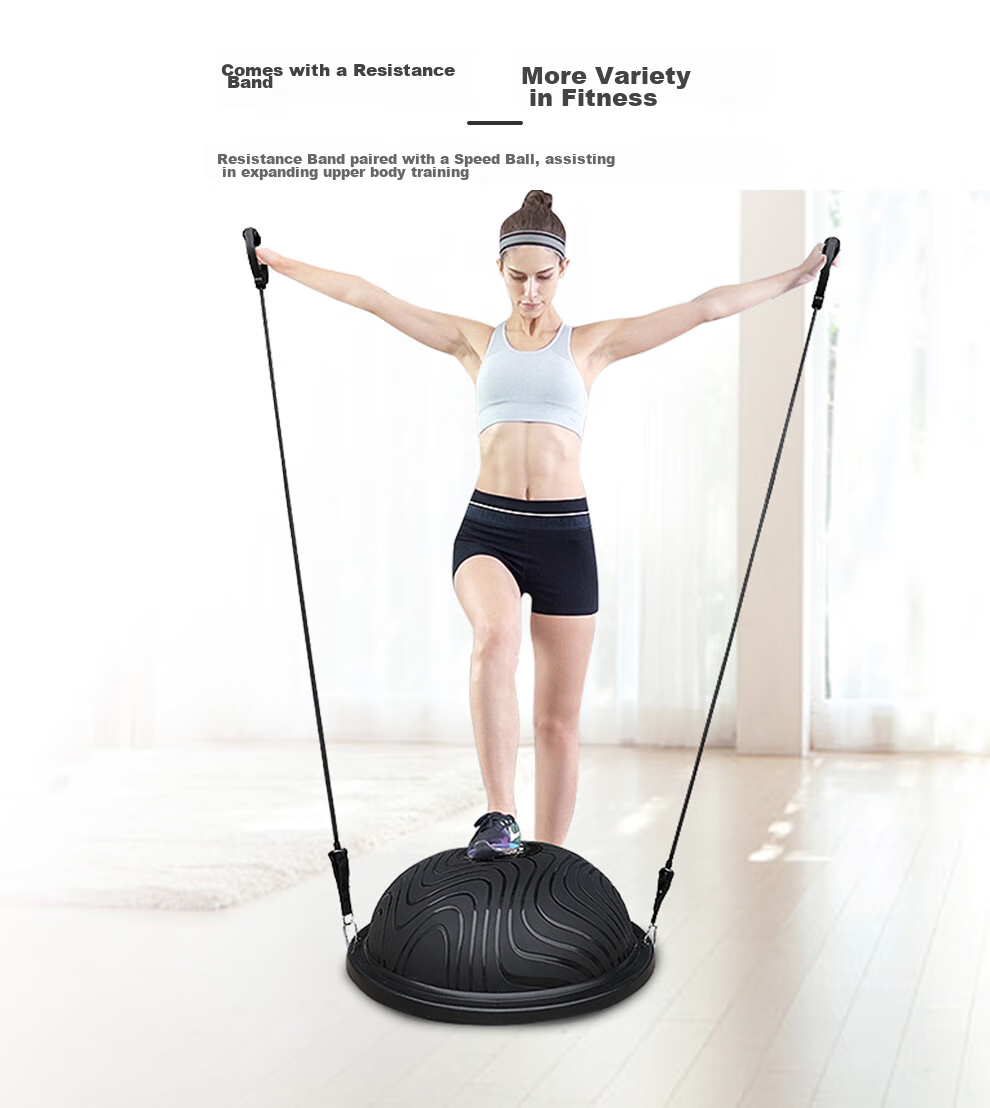 PROIRON Puli'ai Balance Ball with Thickened Foot Pedal, Unisex Shaping Fitness Ball, Purple Model with Resistance Rope 6