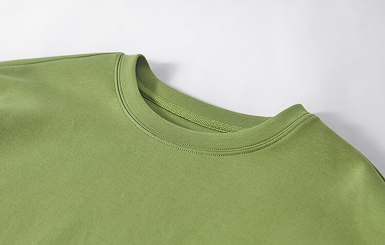 Dme 350G Air Layer Spring Simple Round Neck Lantern Sleeve Loose Fit Sweatshirt for Women 9