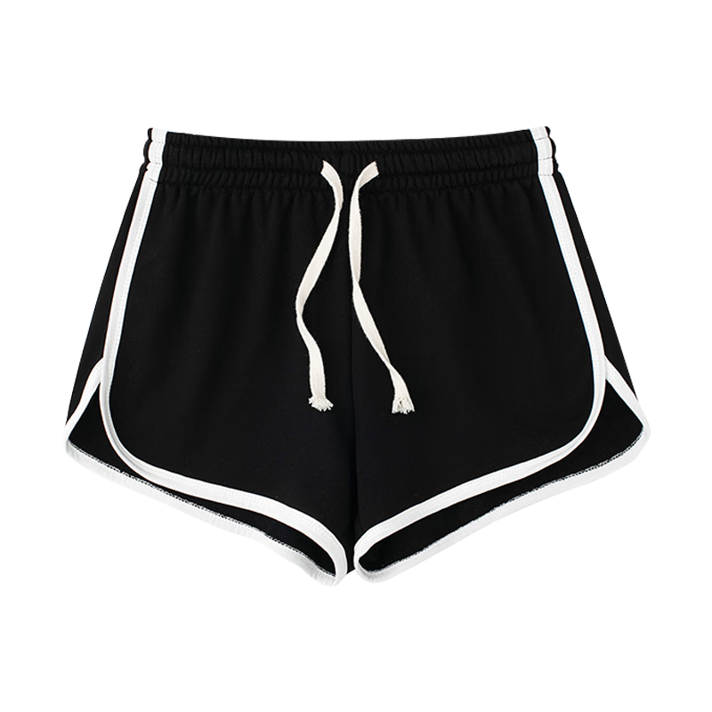 Women's Casual Sports Shorts Spring Summer New Drawstring Color-Block Hot Pants Fashion Versatile Wide-Leg Slimming Bermuda Yoga Shorts