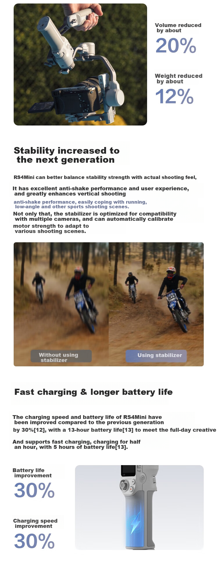 DJI RS 4 Mini Lightweight Self-Stabilizing Gimbal, Intelligent Follow Shooting Three-Axis Anti-Shake Handheld Gimbal for Smartphones, Mirrorless Camera Stabilizer 7