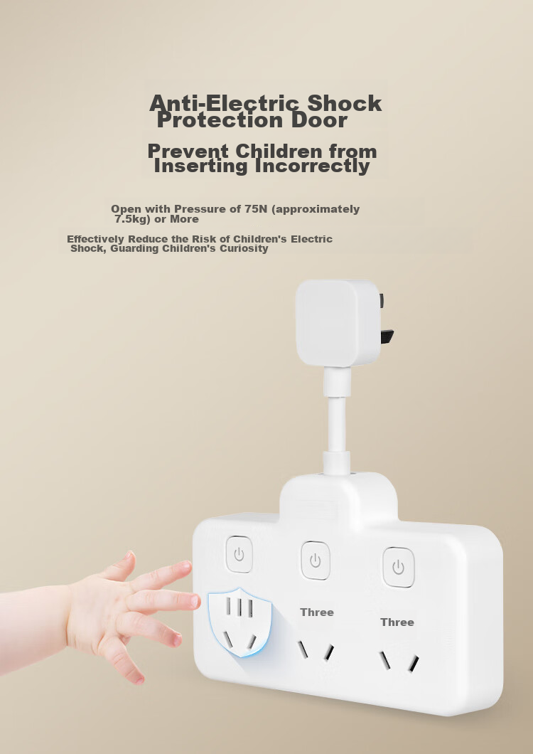 JD Original Flexible Conversion Plug / Delta-Shaped One-To Socket, 6-Outlet Controlled Extension Cord Socket, Smart Socket, Compatible with Gou Niu Multi-Plug Table Lamp Socket 8