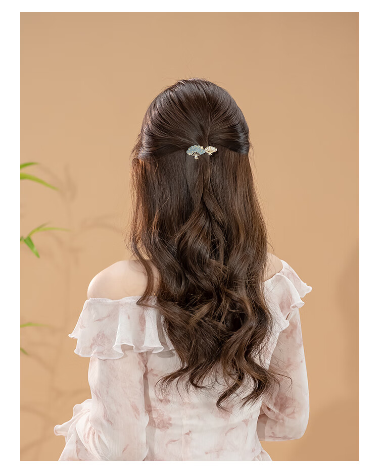 CHIMERA Vintage Style Double Fan Rhinestone Hair Clip Pearl Duckbill Clip Side Bang Clip Hairpin 6.1 Children's Day Gift 5
