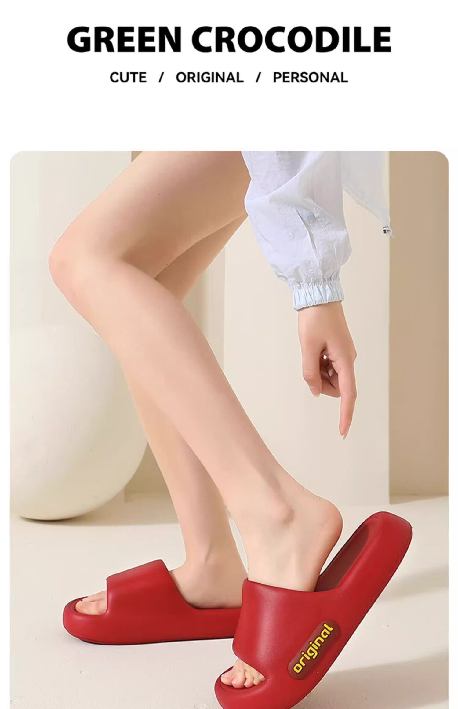 XGGC Men's Summer Indoor Home Bathroom Non-Slip Thick Sole Slippers Red Size 36-37 15