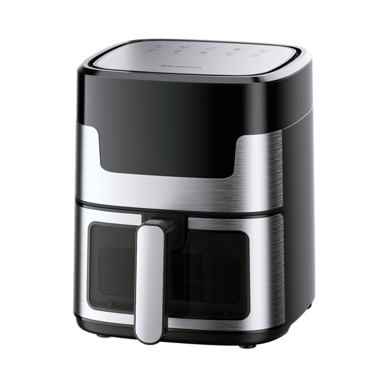Macaiiroos Air Fryer 6L Large Capacity Home Use Steam Fryer with Visible Window Touchscreen Smart Timer Multifunction Oil-Free Low-Fat High-Power Non-Stick Fryer