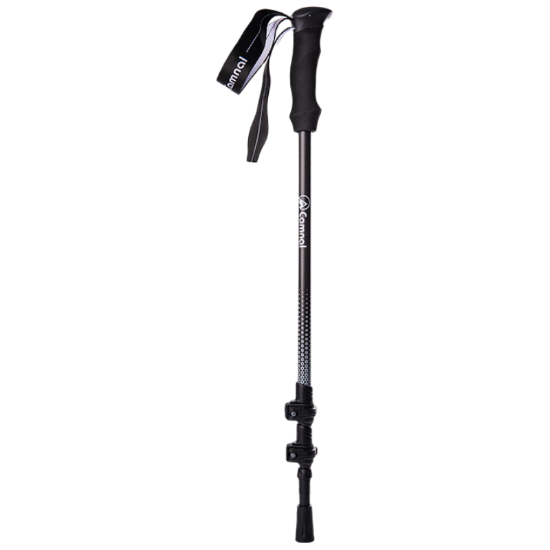 Kanler Carbon Fiber Hiking Pole Outdoor Trekking Trail Three-Section Telescopic Portable Walking Mountaineering Dual-Use