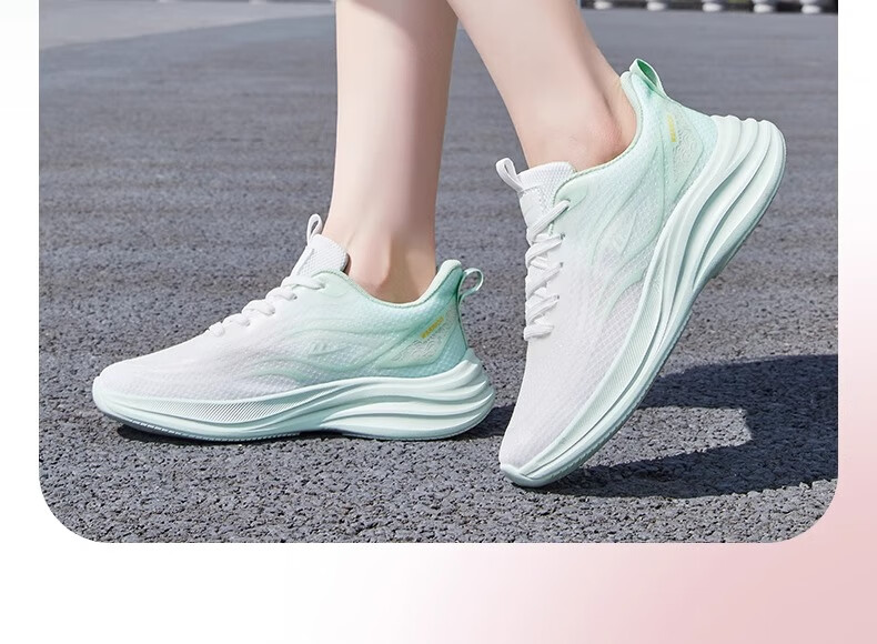 Warrior Women's Shoes, Spring And Summer New Style Breathable Mesh Sneakers, Soft-Soled Shock-Absorbing Running Shoes for Women, 4636 White Blue, Size 37 32