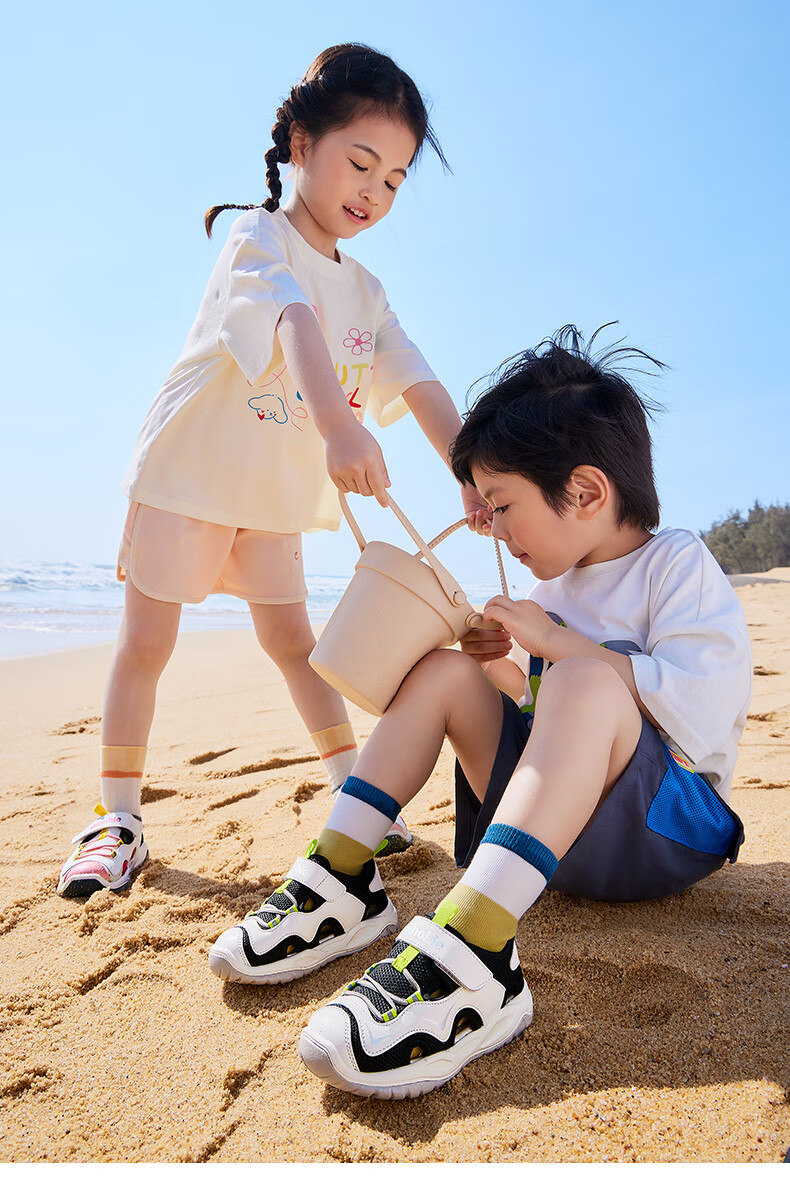 Ginoble Baby Walking Shoes, Summer Functional Sandals for Boys And Girls, Beach Shoes GW1743 Bright White/Almond Pink 6