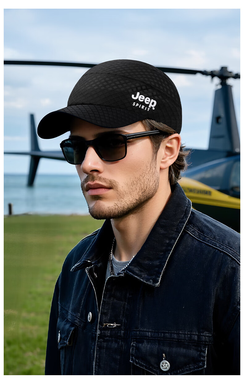 JEEP Unisex Summer Mesh Hollow Baseball Cap, Versatile Casual Sun Visor Hat, Breathable Sun Protection Cap for Men And Wome 9