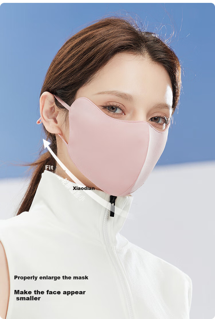 JIUMU Ice Silk Sun Protection Face Mask for Men And Women, Summer UV Protection, Sun-Shading, Cycling, Breathable, Three-Dimensional Full Face Sun Protection Mask 4