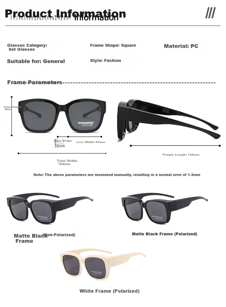 HB [Suitable for Myopia] Foldable Polarized Sunglasses, Myopia Glasses Clip-On, Driving Sun Protection Fishing Glasses 7