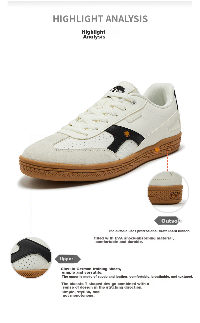 361° Men's Casual Low-Top Thin-Soled T-Toe Sneakers Spring Summer 672626608-4 22