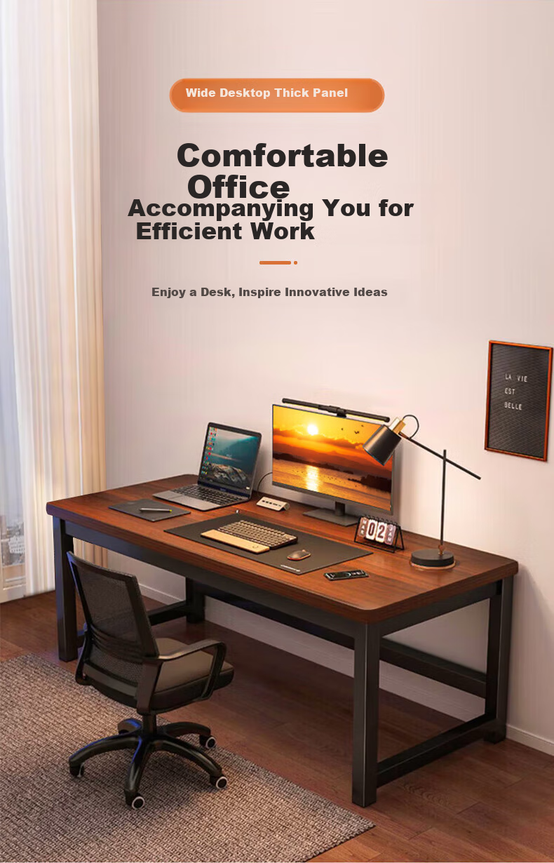 Quanpinwu Computer Desk, Home Study Writing Desk, Desktop Workstation, Simple Office Desk, Gaming Long Table 1