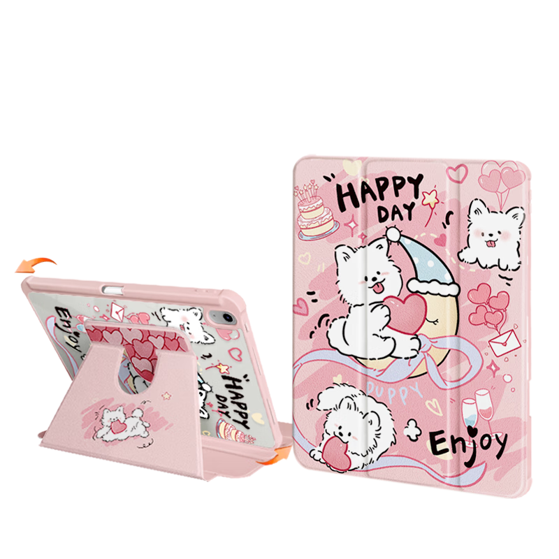 Asiwa IPad Case Compatible with 12th/11th/10th Generation Tablets, Suitable for 2026/25 Models with A16 Chip, Universal for 10th Generation 10.9-Inch, Anti-Bend Design with Pencil Holder, 360-Degree Rotating Tri-Fold