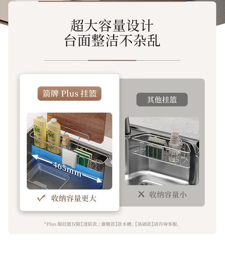 ARROW Kitchen Sink for Small Apartments, Large Single Basin, Nano Textured 304 Stainless Steel Sink for Washing Dishes And Vegetables 9