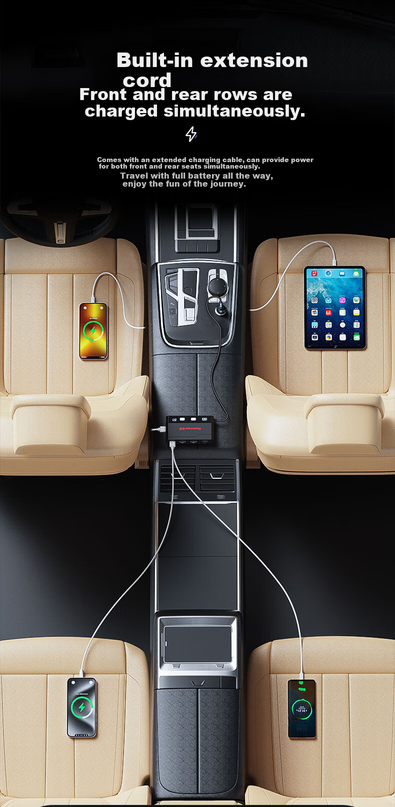 Newsmy Car Charger, Super Fast Cigarette Lighter, Three-In High-Power Conversion Adapter, Car Charger 24V for Trucks 8