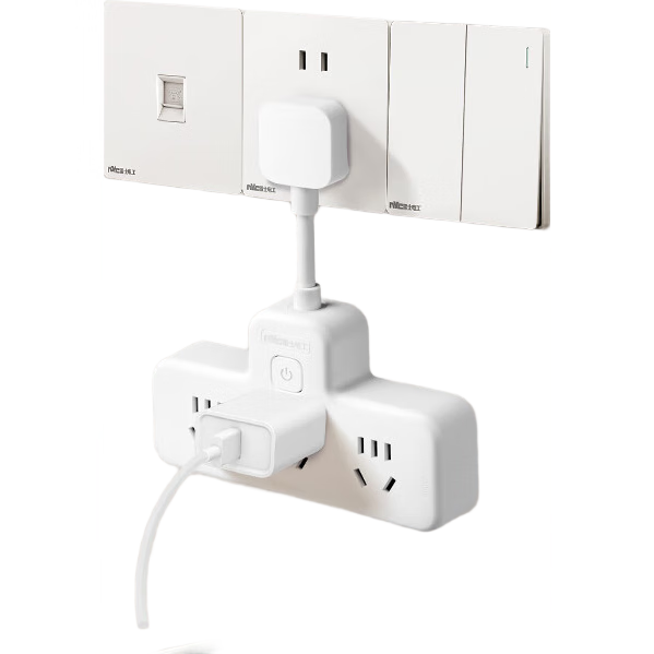 NVCleishidiangong Socket Adapter Plug, Multi-Outlet Converter with Power Cord, Master Switch 3+3 Combination Outlet Converter EP461C