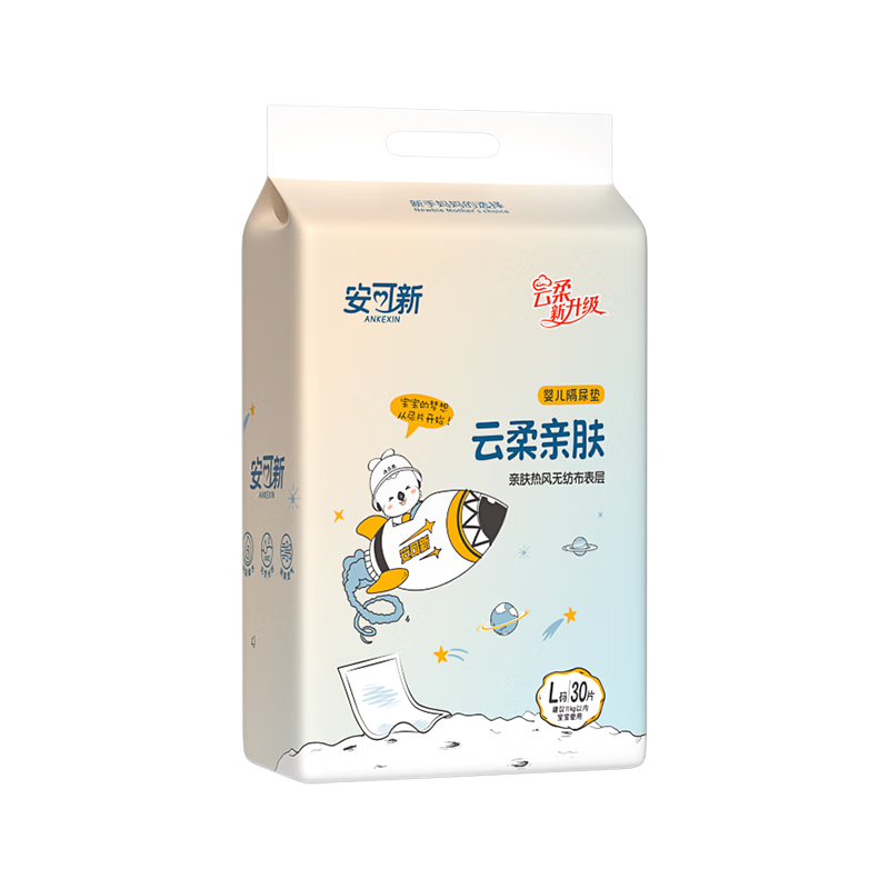 Ankexin Newly Upgraded Disposable Baby Diaper Changing Pad, 60 Pieces, 45*60cm, Cloud-Soft Nursing Pad, Newborn Skin-Friendly And Breathable
