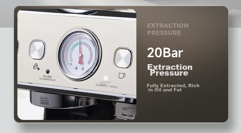 Barsetto [Mid-Autumn Festival Gift] Coffee Machine for Home And Office, Small Semi-Automatic Italian Grinding All-In Steam Milk Frother with Dual Pumps And Dual Heating, Bean Grinder BAE01 Black 7