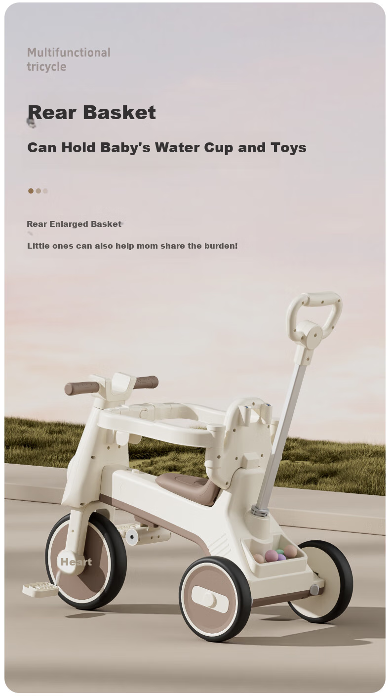 ANGI BABY Kids Tricycle Baby Pedal Bike Multifunctional Lightweight Foldable Stroller 10