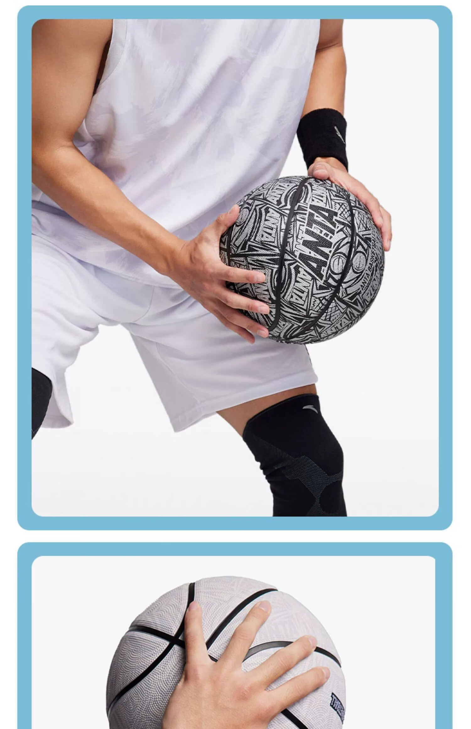 ANTA Children's Basketball Size 7 Rubber Ball for Kids, Teenagers, Students, Competition Training, Wear-Resistant Standard Basketball, Low-Key Gray Color 11