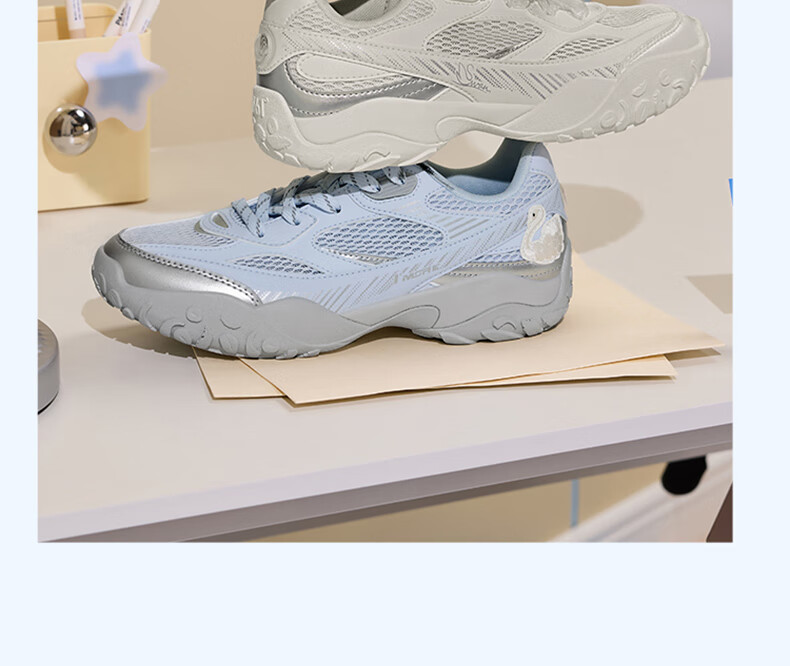 361° Women's Sports Shoes, Spring And Summer Swan Shoes, Mesh Upper, Retro Commuter Style, Thin-Soled Casual Shoes, 682526763-1 19