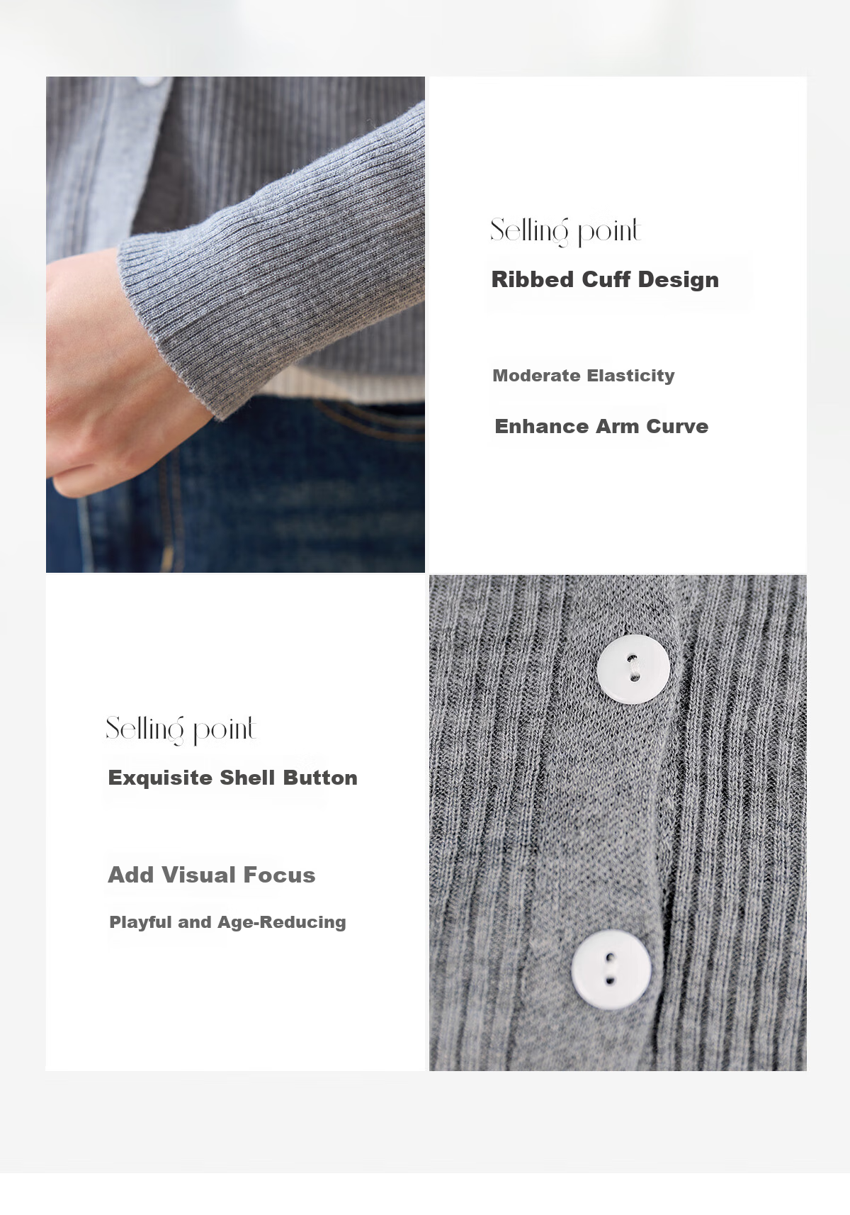 Taxiang Women's Knitted Cardigan with Two-Piece Design for Spring And Autumn, Sweater Cardigan T43Z006 4