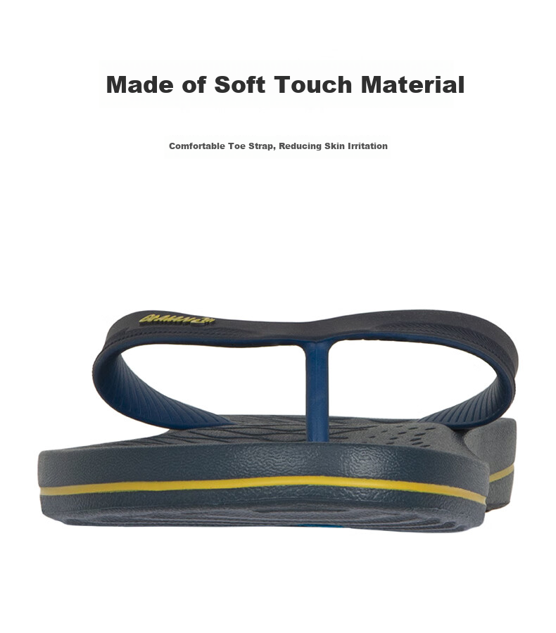 DECATHLON Men's Flip-Flops, Soft-Soled Beach Shoes, All-In Wear-Resistant Comfortable Deep Navy Blue, Size 41.5, Men's Style 2998499 2