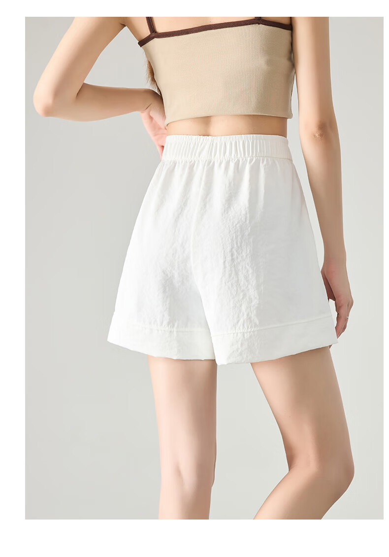 BOPRUIEY Women's Summer 2025 New Loose-Fit Casual Sports Quick-Drying Breathable Thin White Shorts 8