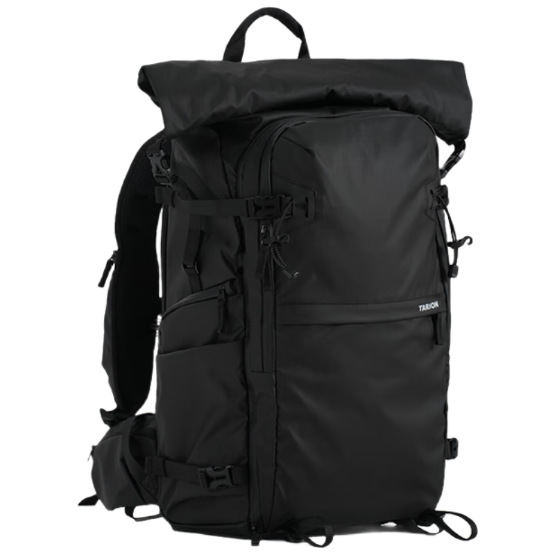 TARION Photography Backpack, Outdoor Hiking Travel Camera Bag, Multifunctional Storage Design, Roll-Up Camera Bag, Xprober Horizon, Black