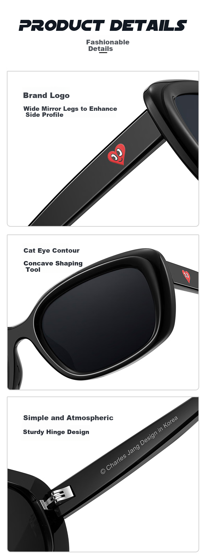 Chaersitaoxin Small Square Sunglasses Frame, UV Protection, Unisex CJ20006, Black Frame/gray Lenses C13 3