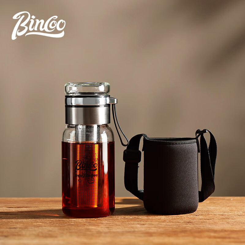 Bincoo Glass Cold Brew Coffee Maker Portable Cold Brew Bottle with Filter for Home Use Iced Americano Cup