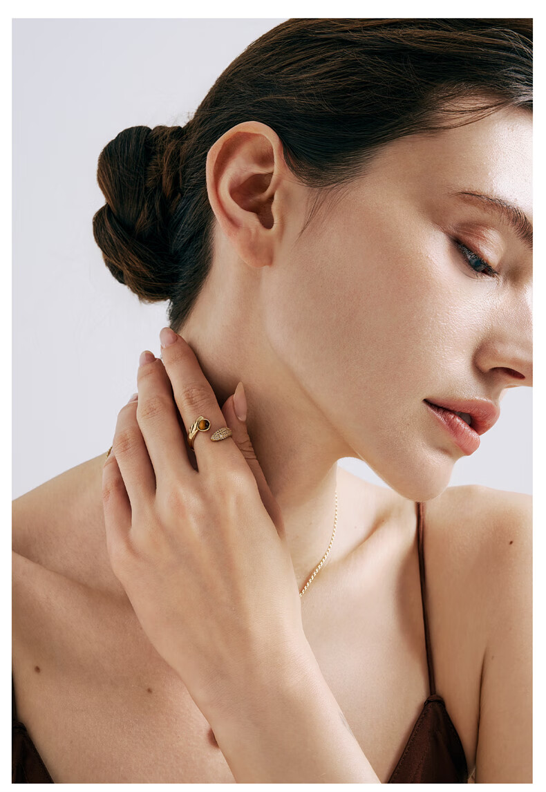 Amber Lollipop Wang Yumen Same Style Tiger's Eye Stone Ring, Women's Adjustable Ring, Birthday Mother's Day Gift for Mom Or Wife, Practical Present 3
