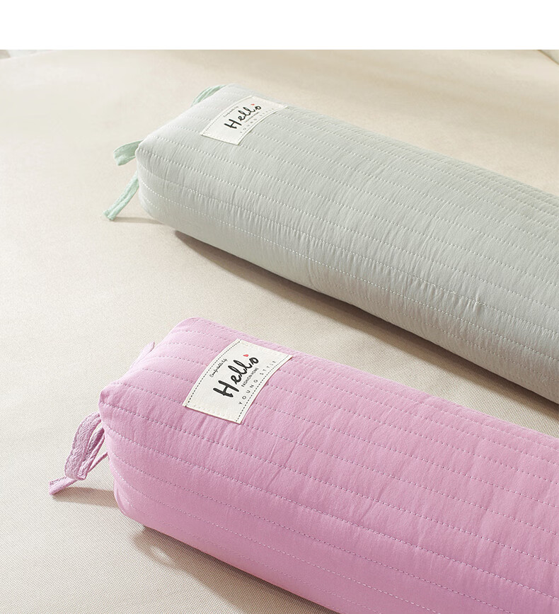 Hengyuanxiang Buckwheat Hull Pillow, Pure Cotton Candy Filling Neck Pillow, Single Person Nap Pillow, Bean Green 58*20*8cm 1