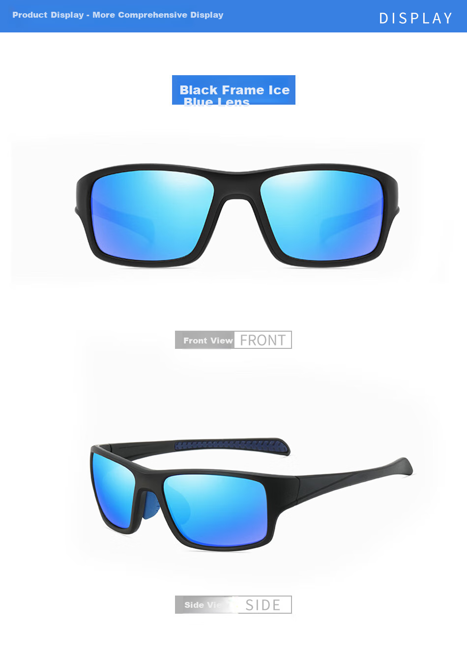 DRATRA Polarized Sunglasses for Men And Women, High-Definition Cycling Glasses, Outdoor Fishing Sunglasses, Anti-Glare Classic Square Frame Fashionable 5