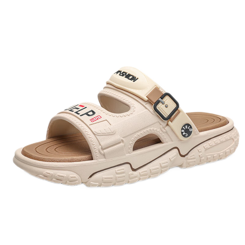 CARTELO Men's Slippers for Outdoor Wear, Thick-Soled Casual Sandals for Summer 2026, Breathable Beach Shoes