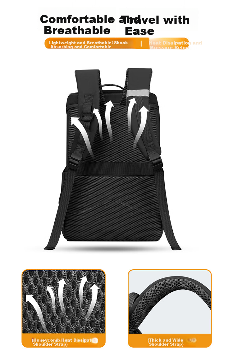 Biyoumei Laptop Backpack, 16-Inch Capacity, Compatible with Lenovo, Huawei, Apple, Large Capacity, Business Travel, Student Schoolbag 8