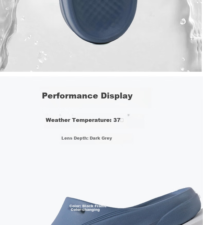 Huili Men's Slippers, Sports Outdoor Wear, Non-Slip, Antibacterial, Comfortable Cushioning Sandals, HL0566 Blue-Gray Color, Size 42-43 6