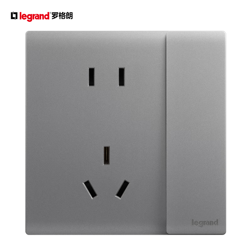 LEGRAND Simple Joy Series Deep Sand Silver 86-Type Wall Socket 10A Five-Hole with Double Control Switch