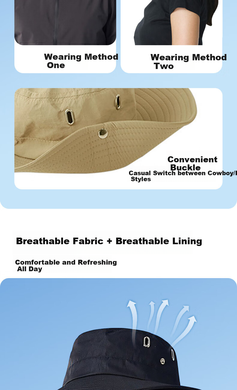 CARTELO Sun Protection Hat for Men And Women, Summer Outdoor UV-Resistant Sun Hat for Cycling, Hiking, Fishing And Beach Wear 6
